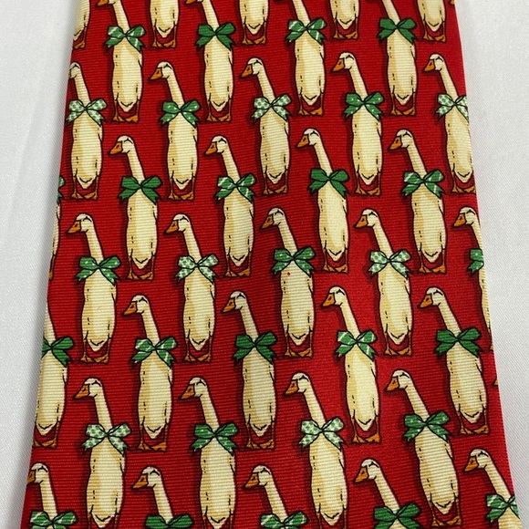 Burberry holiday goose silk tie - Picture 9 of 9